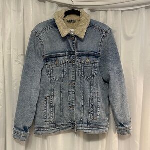 Hollister Blue Denim Sherpa Lined Jacket